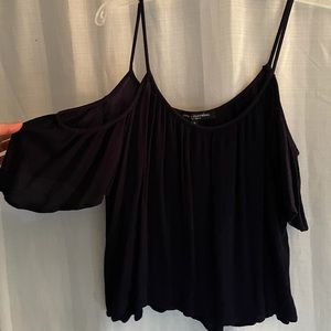 Navy off the shoulder blouse
